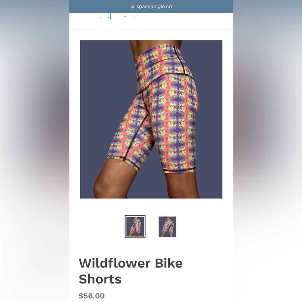 Spacejungle wildflower bike shorts- medium